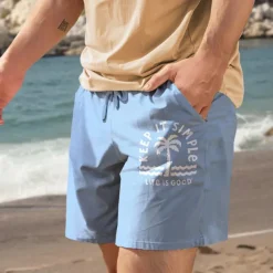 Men's Coconut Tree Shorts Summer Shorts Beach Shorts Mid Waist Hawaiian Casual Outdoor Holiday Going out Drawstring Elastic Waist Print Designer Clothing Apparel