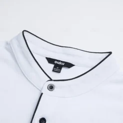 Men's Collarless Golf Shirts Banded Collar Shirt Work Business Stand Collar Mandarin Collar Short Sleeve Fashion Basic Solid Color Plain Button Summer Regular Fit Navy Black White Burgundy Collarless