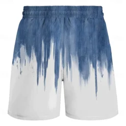 Men's Color Block Gradient Color Swim Shorts Board Shorts Swimming Trunks Mid Waist Hawaiian Casual Holiday Beach Drawstring with Mesh lining Elastic Waist Designer Clothing Apparel