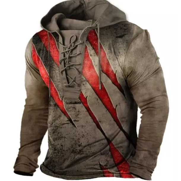 Men's Color Block Graphic Prints Hoodie Hoodies Sweatshirt Streetwear Designer Long Sleeve Hooded Casual Daily Sports Black White Lace up Print Spring & Fall Designer