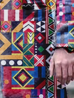 Men's Color Block Graphic Prints Geometry Winter Coat Overcoat Coat Warm Breathable Comfortable Fashion Streetwear Business Work Wear to work Going out Pocket Print Fall & Winter Turndown Long Sleeve