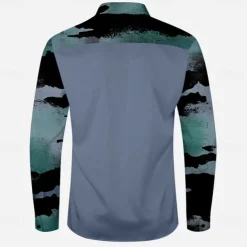 Men's Color Block Marble Western Shirt Cowboy Shirt Long Sleeve Western Casual Causal Spring Fall Turndown 2 Pockets Yellow Blue Green