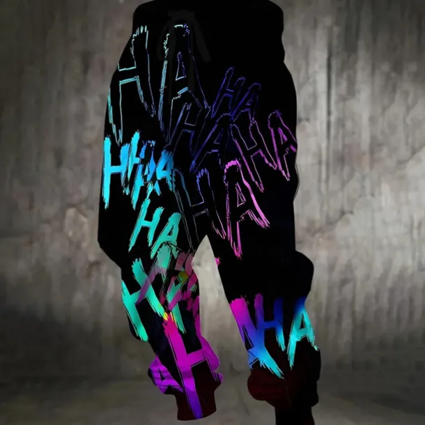 Men's Colorful Graffiti Sweatpants Joggers Trousers Mid Waist Drawstring Elastic Waist Casual Jogging Streetwear Workout Athletic Sweatpants with Pockets Spring Fall 3D Print Black 1# Black