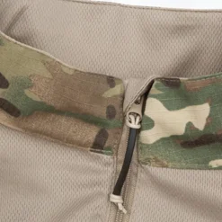 Men's Combat Shirt Hiking Shirt Tactical Military Shirt Long Sleeve Quarter Zip Top Outdoor Breathable Soft Polyester Patchwork Black Army Green Khaki Gym Climbing Camping / Hiking / Caving