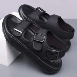 Men's Comfortable Casual Sandals with Double Buckle Design – Stylish Adjustable Outdoor Footwear for Summer and Vacation