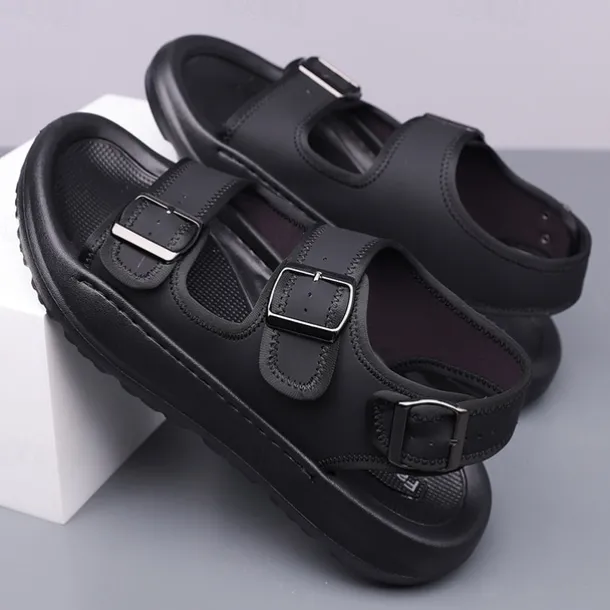 Men's Comfortable Casual Sandals with Double Buckle Design – Stylish Adjustable Outdoor Footwear for Summer and Vacation