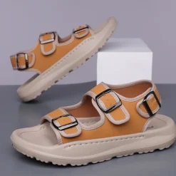 Men's Comfortable Casual Sandals with Double Buckle Design – Stylish Adjustable Outdoor Footwear for Summer and Vacation