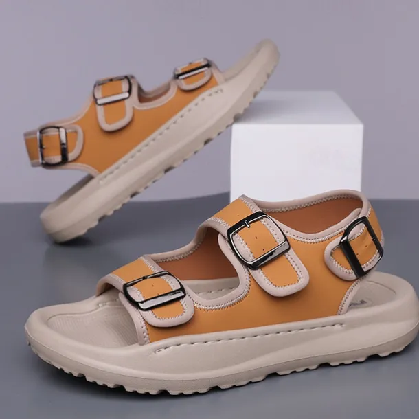Men's Comfortable Casual Sandals with Double Buckle Design – Stylish Adjustable Outdoor Footwear for Summer and Vacation
