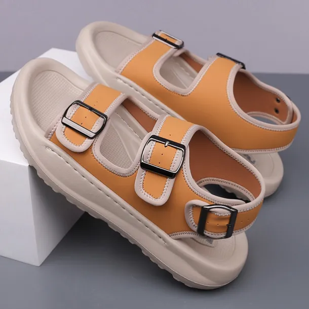 Men's Comfortable Casual Sandals with Double Buckle Design – Stylish Adjustable Outdoor Footwear for Summer and Vacation