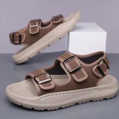 Men's Comfortable Casual Sandals with Double Buckle Design – Stylish Adjustable Outdoor Footwear for Summer and Vacation