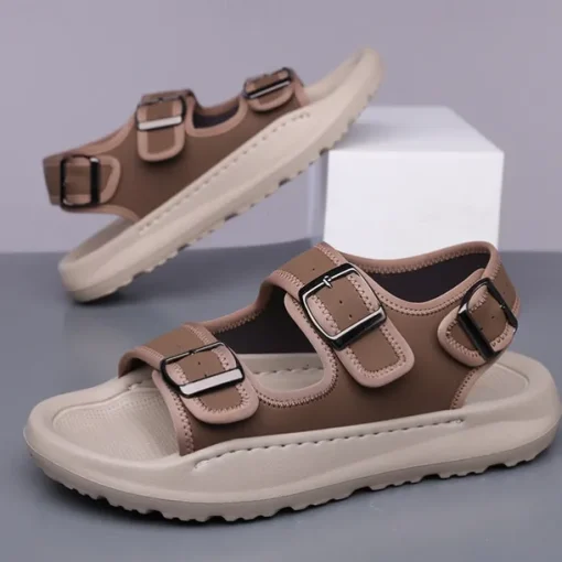Men's Comfortable Casual Sandals with Double Buckle Design – Stylish Adjustable Outdoor Footwear for Summer and Vacation