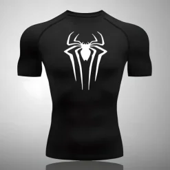 Men's Compression Shirt Athletic Shirt Gym Shirt Fitness Shirt Short Sleeve Tee Tshirt Casual Athleisure Breathable Quick Dry Soft Fitness Gym Workout Running Sportswear Activewear Black White Red