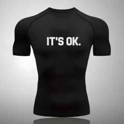 Men's Compression Shirt Athletic Shirt Gym Shirt Fitness Shirt Short Sleeve Tee Tshirt Casual Athleisure Breathable Quick Dry Soft Gym Workout Running Walking Sportswear Activewear Black White Red