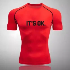 Men's Compression Shirt Athletic Shirt Gym Shirt Fitness Shirt Short Sleeve Tee Tshirt Casual Athleisure Breathable Quick Dry Soft Gym Workout Running Walking Sportswear Activewear Black White Red