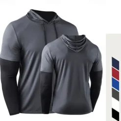 Men's Compression Shirt Athletic Shirt Gym Shirt Fitness Shirt 2 in 1 Long Sleeve Hoodie Casual Athleisure Fall Breathable Quick Dry Soft Gym Workout Running Walking Sportswear Activewear Color Block