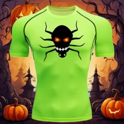 Men's Compression Shirt Athletic Shirt Gym Shirt Fitness Shirt Short Sleeve Tee Tshirt Casual Athleisure Breathable Quick Dry Soft Fitness Gym Workout Running Sportswear Activewear Cartoon Black