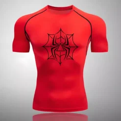 Men's Compression Shirt Athletic Shirt Gym Shirt Fitness Shirt Short Sleeve Tee Tshirt Casual Athleisure Breathable Quick Dry Soft Gym Workout Running Walking Sportswear Activewear White Red Green