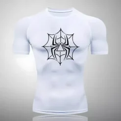 Men's Compression Shirt Athletic Shirt Gym Shirt Fitness Shirt Short Sleeve Tee Tshirt Casual Athleisure Breathable Quick Dry Soft Gym Workout Running Walking Sportswear Activewear White Red Green