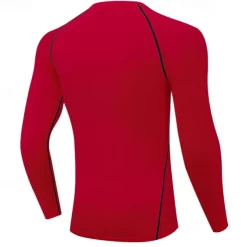Men's Compression Shirt Athletic Shirt Gym Shirt Fitness Shirt Long Sleeve Tee Tshirt Casual Athleisure Breathable Quick Dry Soft Fitness Gym Workout Running Sportswear Activewear Black Red Navy Blue