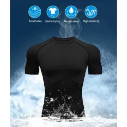 Men's Compression Shirt Athletic Shirt Gym Shirt Fitness Shirt Short Sleeve Tee Tshirt Casual Athleisure Breathable Quick Dry High Stretch Compression Gym Workout Running Walking Sportswear Activewear