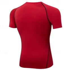 Men's Compression Shirt Athletic Shirt Gym Shirt Fitness Shirt Short Sleeve Tee Tshirt Casual Athleisure Breathable Quick Dry Soft Gym Workout Running Walking Sportswear Activewear Skull White Red