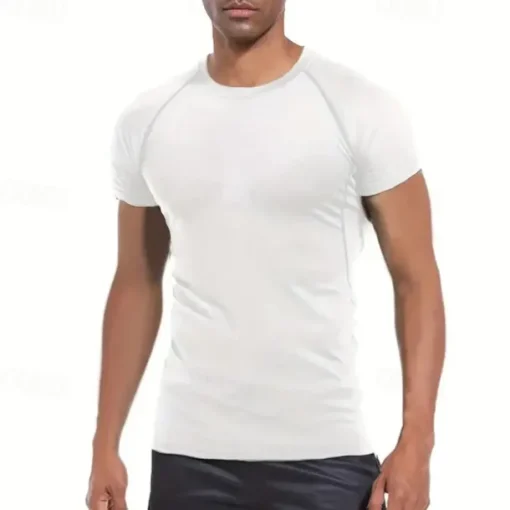 Men's Compression Shirt Athletic Shirt Gym Shirt Fitness Shirt Short Sleeve Tee Tshirt Casual Athleisure Breathable Quick Dry Soft Fitness Gym Workout Running Sportswear Activewear Black White Red