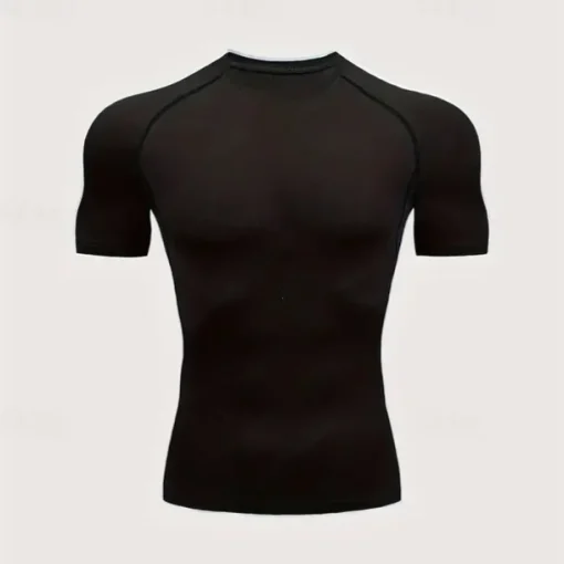 Men's Compression Shirt Athletic Shirt Gym Shirt Fitness Shirt Short Sleeve Tee Tshirt Casual Athleisure Breathable Quick Dry Soft Fitness Gym Workout Running Sportswear Activewear Black White Red