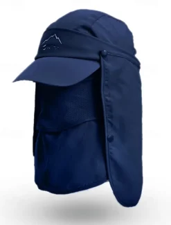 Men's Convertible Sun Hat with Neck Flap and Detachable Face Cover, UV Protection Lightweight Cap for Outdoor Hiking, Fishing, and Camping