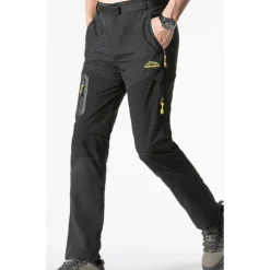 Men's Convertible Zip Off Pants Hiking Pants Trousers Summer Outdoor Waterproof Windproof Breathable Quick Dry Pants / Trousers Bottoms Elastic Waist Black Army Green Camping / Hiking Fishing Hiking