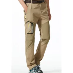 Men's Convertible Zip Off Pants Hiking Pants Trousers Summer Outdoor Waterproof Windproof Breathable Quick Dry Pants / Trousers Bottoms Elastic Waist Black Army Green Camping / Hiking Fishing Hiking