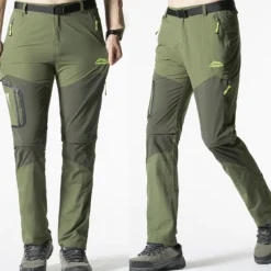 Men's Convertible Zip Off Pants Hiking Pants Trousers Summer Outdoor Waterproof Windproof Breathable Quick Dry Pants / Trousers Bottoms Elastic Waist Black Army Green Camping / Hiking Fishing Hiking