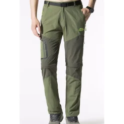 Men's Convertible Zip Off Pants Hiking Pants Trousers Summer Outdoor Waterproof Windproof Breathable Quick Dry Pants / Trousers Bottoms Elastic Waist Black Army Green Camping / Hiking Fishing Hiking