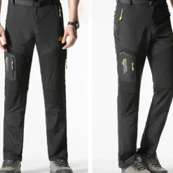 Men's Convertible Zip Off Pants Hiking Pants Trousers Summer Outdoor Waterproof Windproof Breathable Quick Dry Pants / Trousers Bottoms Elastic Waist Black Army Green Camping / Hiking Fishing Hiking