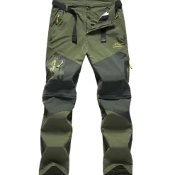 Men's Convertible Zip Off Pants Hiking Pants Trousers Summer Outdoor Waterproof Windproof Breathable Quick Dry Pants / Trousers Bottoms Elastic Waist Black Army Green Camping / Hiking Fishing Hiking