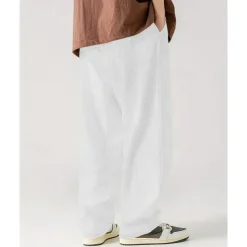 Men's Corduroy Pants Casual Pants Pocket Drawstring Elastic Waist Plain Comfort Sports Outdoor Daily Fashion Casual Black White Micro-elastic