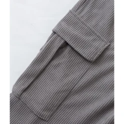 Men's Corduroy Pants Trousers Casual Pants Drawstring Elastic Waist Multi Pocket Plain Comfort Sports Outdoor Daily Fashion Casual Black Army Green Micro-elastic