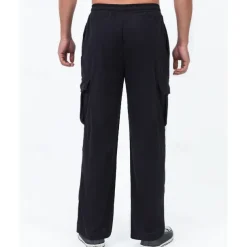 Men's Corduroy Pants Trousers Casual Pants Drawstring Elastic Waist Multi Pocket Plain Comfort Sports Outdoor Daily Fashion Casual Black Army Green Micro-elastic