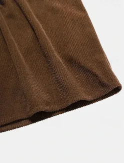 Men's Corduroy Shirt Golf Shirt Work Casual Lapel Short Sleeve Basic Modern Plain Buttons Summer Regular Fit Black Yellow Brown Army Green Corduroy Shirt