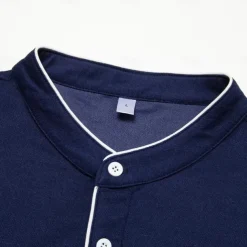 Men's Cotton Blend Polo Shirt Golf Shirt Street Casual Stand Collar Banded Collar Short Sleeve Fashion Basic Plain Classic Summer Regular Fit Navy Black White Red Cotton Blend Polo Shirt