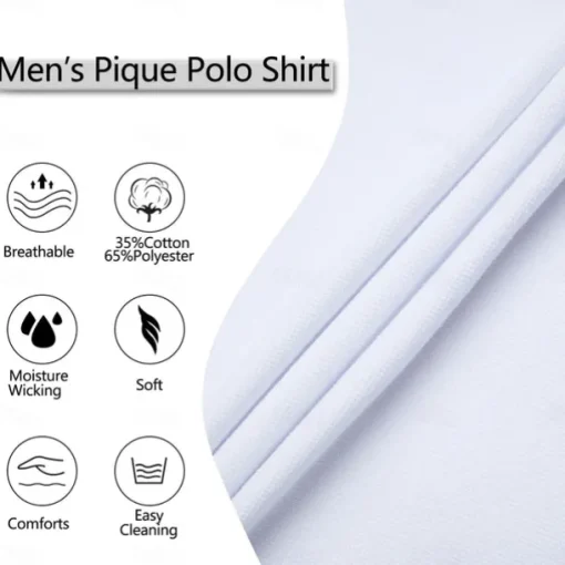 Men's Cotton Blend Polo Shirt Golf Shirt Street Casual Stand Collar Banded Collar Short Sleeve Fashion Basic Plain Classic Summer Regular Fit Navy Black White Red Cotton Blend Polo Shirt