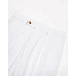 Men's Cotton Linen Pants Solid Color Full Length Wedding Party Outdoor Elegant Vacation Black White Micro-elastic