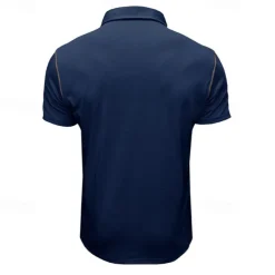 Men's Cotton Polo Shirt Golf Shirt Work Casual Lapel Short Sleeve Basic Modern Color Block Patchwork Button Spring & Summer Regular Fit Army Green Lake blue Forest Green Black White Burgundy Cotton