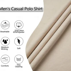 Men's Cotton Polo Shirt Golf Shirt Casual Holiday Lapel Short Sleeve Fashion Basic Color Block Patchwork Summer Regular Fit Navy-blue milk white khaki Cotton Polo Shirt