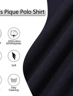 Men's Cotton Polo Shirt Golf Shirt Business Lapel Short Sleeve Fashion Basic Color Block Patchwork Embroidered Summer claret Black Green ash-colored Deep Blue Light Blue Cotton Polo Shirt
