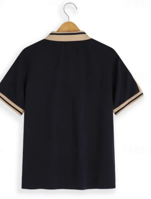 Men's Cotton Polo Shirt Golf Shirt Business Lapel Short Sleeve Fashion Basic Color Block Patchwork Embroidered Summer claret Black Green ash-colored Deep Blue Light Blue Cotton Polo Shirt