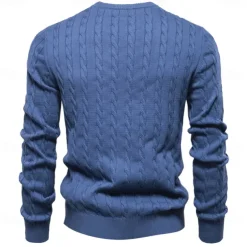 Men's Cotton Pullover Sweater Jumper Knit Embroidery Deer Crew Neck Knitwear Elegant Christmas Outdoor Clothing Apparel Fall Winter Black White S M L