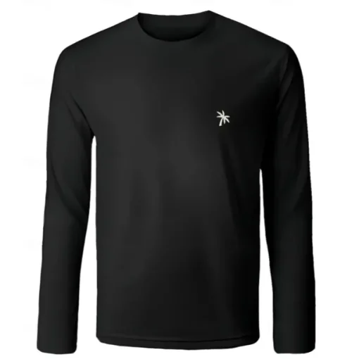 Men's Cotton T shirt Tee Embroidered Palm Tree Crew Neck Training Outdoor Long Sleeve Clothing Apparel Elegant Warm Vacation Vintage