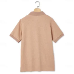 Men's Cotton Waffle Polo Shirts Golf Shirt Casual Holiday Lapel Ribbed Polo Collar Short Sleeve Fashion Basic Plain Buttons Soft Summer Spring Regular Fit White Yellow Green Gray Waffle Polo