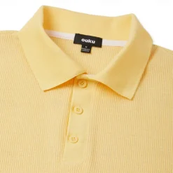 Men's Cotton Waffle Polo Shirts Golf Shirt Casual Holiday Lapel Ribbed Polo Collar Short Sleeve Fashion Basic Plain Buttons Soft Summer Spring Regular Fit White Yellow Green Gray Waffle Polo