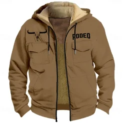 Men's Cow Fleece Hoodie Hoodies Fashion Cool Long Sleeve Hooded Holiday Hunting Streetwear Blue Brown Zipper Pocket Fall Winter Designer